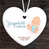 New Baby Boy Birth Details Heart Personalised Gift Keepsake Hanging Ornament