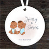 New Baby Dark Skin Boy Twins Birthday Personalised Gift Hanging Ornament