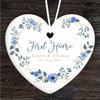 First Home Blue Heart Personalised Gift Keepsake Hanging Ornament Plaque