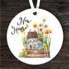 New Home Floral House Round Personalised Gift Keepsake Hanging Ornament Plaque