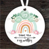 Pretty Pastel Rainbow Thank You Teacher Round Personalised Gift Hanging Ornament