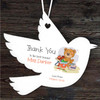 Thank You Best Teacher School Teddy Bear Bird Personalised Gift Hanging Ornament