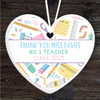 Thank You School Teacher Pastel Pencils Heart Personalised Gift Hanging Ornament