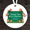 Thank You Teacher Monkeys Chalkboard Personalised Gift Keepsake Hanging Ornament