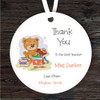 Thank You Teacher School Teddy Bear Personalised Gift Keepsake Hanging Ornament