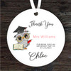 Thank You Teacher Clever Owl Round Personalised Gift Keepsake Hanging Ornament