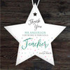 Thank You Fabulous Green Teacher Dots Star Personalised Gift Hanging Ornament