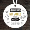 Thank You Awesome Teacher Doodles Personalised Gift Keepsake Hanging Ornament