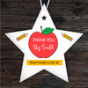 Thank You Teacher Apple Star Class Star Personalised Gift Hanging Ornament