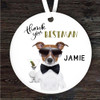 Thank You Best Man Martini Dog Round Personalised Gift Keepsake Hanging Ornament