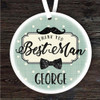 Thank You Best Man Vintage Teal Polka Dots Personalised Gift Hanging Ornament