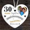 30 Years 30th Wedding Anniversary Pearl Heart Personalised Gift Hanging Ornament
