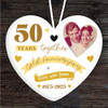 50 Years 50th Wedding Anniversary Gold Heart Personalised Gift Hanging Ornament