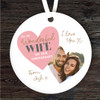 Wonderful Wife Anniversary Pink Heart Photo Personalised Gift Hanging Ornament