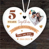 5 Years 5th Wedding Anniversary Wood Heart Personalised Gift Hanging Ornament