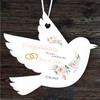 On Your Wedding Day Peach Rings Bird Personalised Gift Keepsake Hanging Ornament