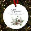 Nanna Memorial White Winter Pine Personalised Christmas Tree Ornament Decoration
