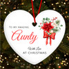 Amazing Aunty With Love At & Bow Personalised Christmas Tree Ornament Decoration