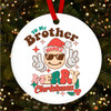 Hippie Merry Emoji To My Brother Personalised Christmas Tree Ornament Decoration