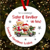 Sister Brother-in-law Wishes Bear Car Custom Christmas Tree Ornament Decoration