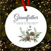 Grandfather Memorial Pine White Personalised Christmas Tree Ornament Decoration