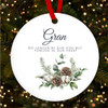 Gran Memorial Pine White Floral Personalised Christmas Tree Ornament Decoration