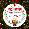 Thank You Teacher Santa Branch Personalised Christmas Tree Ornament Decoration