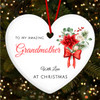 Grandmother Winter Red & White Personalised Christmas Tree Ornament Decoration