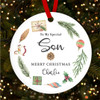 Special Son Winter Icon Wreath Personalised Christmas Tree Ornament Decoration