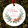 Mum Winter Floral Berry Wreath Personalised Christmas Tree Ornament Decoration