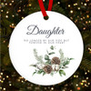 Daughter Memorial White Winter Pine Custom Christmas Tree Ornament Decoration