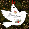 Grandson Memorial Winter Red Personalised Christmas Tree Ornament Decoration