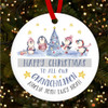Grandchildren Penguins Stars Personalised Christmas Tree Ornament Decoration