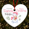 Amazing Fiancée Cute Snowman Personalised Christmas Tree Ornament Decoration