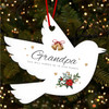 Grandpa Memorial Winter Red Personalised Christmas Tree Ornament Decoration