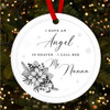 Nanna Black Angel In Heaven Personalised Christmas Tree Ornament Decoration