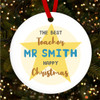 The Best Teacher Happy Star Personalised Christmas Tree Ornament Decoration