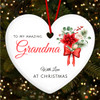 Grandma Winter Red & White Personalised Christmas Tree Ornament Decoration