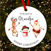Grandpa Characters Santa Reindeer Custom Christmas Tree Bauble Decoration