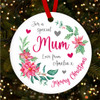 Mum Flower Poinsettia Custom Christmas Tree Bauble Decoration