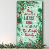 Little Green Floral Personalised Tall Decoration Christmas Indoor Outdoor Sign