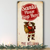 Retro Santa Stop Here Personalised Decoration Christmas Indoor Outdoor Sign