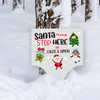 Santa Stop Here Grey Personalised Decoration Christmas Outdoor Garden Stake Sign