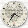 Any Song Lyrics Or Quote Script Heart Art Quote  Custom Gift Personalised Clock