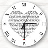 Any Song Lyrics Black & White Heart Wedding Song  Custom Gift Personalised Clock