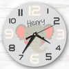 Kids Baby Nursery Cute Elephant Face Custom Gift Personalised Clock