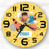 Boys Room Rocket Space Photo Yellow Custom Gift Personalised Clock