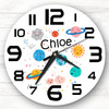 Cute Colourful Planets Kids Room Custom Gift Personalised Clock