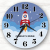 Rocket Blast Off Space Boys Room Custom Gift Personalised Clock