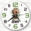 Baby Groot Superhero Boys Room Custom Gift Personalised Clock